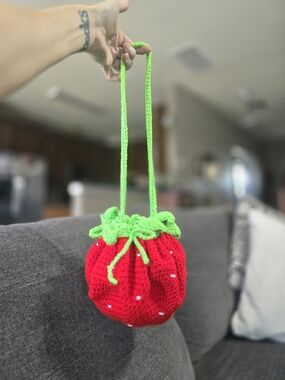 Handmade Crocheted Strawberry Bag